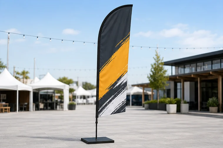 Bandera publicitaria tipo vela con impresión personalizada